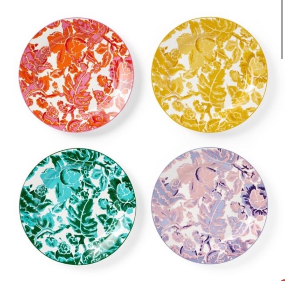 NWT DVF for Target Floral Toile 4pc SaladPlate Set-Diane Von Furstenberg